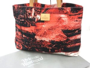 ●良品 Vivienne Westwood ヴィヴィアンウエストウッド LONDON BRIDGE ロンドンブリッジ ポメグラニット ザクロ トートバッグ レッド系●