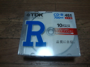 ★ 新品 TDK CD-R 700MB 10枚 48X対応 ホワイトワイドプリンタブル 5mmケース入り CD-R80PWDX10B ★