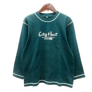 メモリー MEMORY カットソー Tシャツ クルーネック プリント 長袖 150 緑 グリーン /MN キッズ