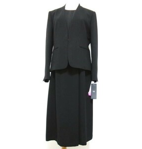 新品★自由区 FORMAL★洗える ブラックフォーマル★アンサンブル★ノーカラージャケット+ワンピース★42★NOIE15 ストレッチ★喪服