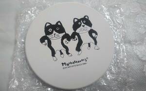 マンハッタンナーズ☆ 得点品☆可愛い！二匹の黒猫ちゃん♪白雲石入り給水コースターラウンドです(o^―^o)サイズ10×10cm☆新品未使用品☆