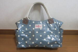 Cath Kidston キャス・キッドソン 手提げかばん ハンドバッグ 青系×ドット柄 O2411D