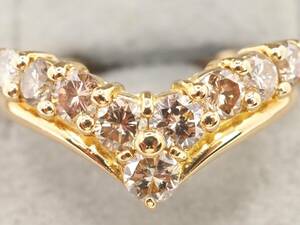 【4126P】K18ゴールド 天然ダイヤモンド 1.00ct/3.1g リング 指輪 ♯12.5