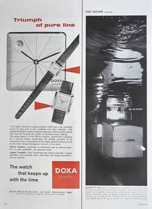 稀少・時計広告！1959年ドクサ 時計広告/Doxa Grafic Watch/O