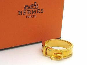 1000円スタート スカーフリング HERMES エルメス ブックルセリエ ベルトモチーフ ゴールド 箱付 服飾小物/アクセサリー類 4 G60004