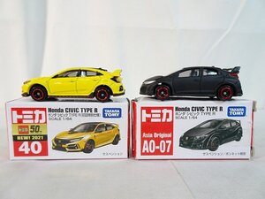 東▲Nwd013/トミカ 赤箱 HONDA CIVIC TYPE R 2台 ホンダ シビック / 初回特別仕様 No40.A0-07 1/68 タカラトミー ミニカー tomica/1円～