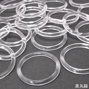 c2680【大きめ】ラウンド枠パーツ38mm クリア20個【リング エクステ ピアス 手芸材料ハンドメイド アクセサリーパーツ素材】蒸気猫パーツ