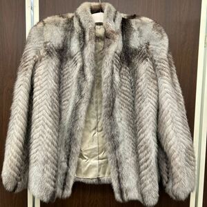 101. 毛皮 コート アウター MINK ミンク　ファーコート ハーフコート グレー系　リアルファー 