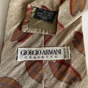 GIORGIO ARMANI(ジョルジオアルマーニ) ベージュブラウン細丸ネクタイ