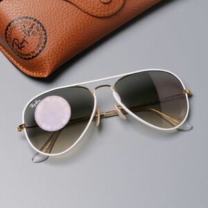 GQ3882◎伊製 Ray-Ban レイバン AVIATOR アビエーター FULL COLOR RB3025JM 146/32 ティアドロップ サングラス グラデーションレンズ 白