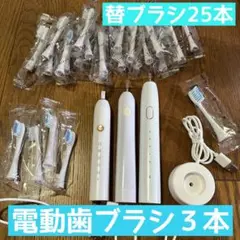 電動歯ブラシ3本セット★替ブラシ付き