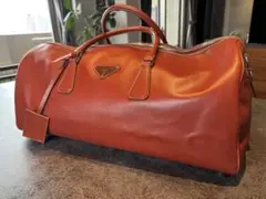 PRADA オレンジ レザーボストンバッグ