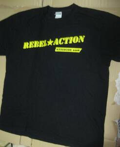 ♪♪即決 Tシャツ　レベル・アクション 「REBEL ☆ ACTION attitude 2008 」 Size:L PUNK パンク バンド ♪♪