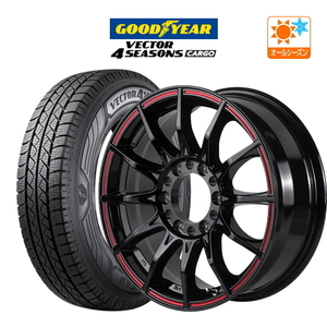 200系 ハイエース ホイール 4本 5ZIGEN ゴジゲン ブラックマン ジーアイ グッドイヤー ベクター カーゴ 195/80R15