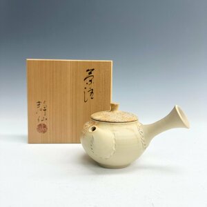 N 水野静仙 常滑焼 藻かけ 茶注 急須 茶器 煎茶道具 共箱 栞