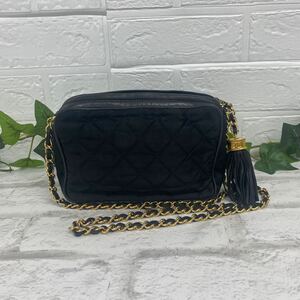 CHANEL シャネル フリンジ チェーンショルダーバッグ マトラッセ ブラック 