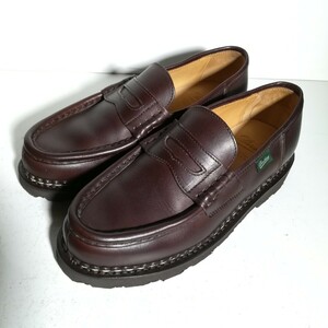 c0505 【1,2回着用程度・美品】 ★パラブーツ Paraboot★ ランス コインローファー 5.5 ダークブラウン シューズ 高級革靴 紳士靴 本革