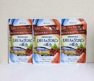 ☆送料無料☆ DHA＆リコピンの恵み 60粒入×3袋（3ヶ月分） 和漢の森 匿名配送 LDLコレステロール 中性脂肪 EPA