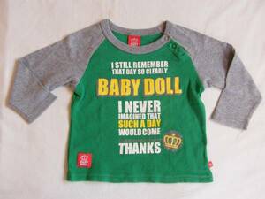 ★BABY DOLL ベビードール★　90cm　緑色　長袖Ｔシャツ