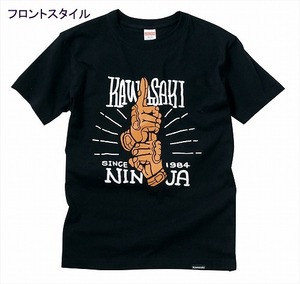 スピード出荷！KAWASAKI/カワサキ/カワサキ重工/デザイナーズTシャツ/CASUAL NINJA/ニンジャ/ブラック/Lサイズ