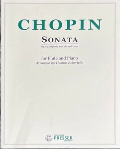 ショパン チェロ・ソナタ ト短調 op.65 (フルート+ピアノ)輸入楽譜 Chopin Sonata Op. 65 洋書