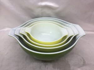 PYREX パイレックス シンデレラボウル４個セット グリーン オリーブ アメリカ製 ヴィンテージ雑貨