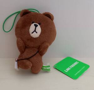 LINE FRIENDS　ブラウン&コニー　ブラウン　水筒　ぬいぐるみ　マスコット　ストラップ　紙タグ付き　未使用品　景品　非売品　ライン　