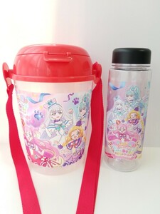 ☆美品わんだふるぷりきゅあ！いっしょにあそぼ♪わんだふるワールドinラグーナテンボス限定ポップコーンバケット&コラボドリンクボトル2☆