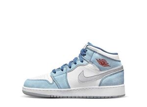 Nike GS Air Jordan 1 Mid "White/University Blue/Grey" 22.5cm DR6235-401