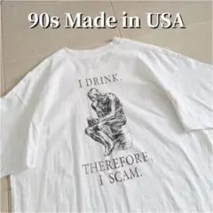 90s USA製　偉人　哲学者　考える人　アート　Tシャツ