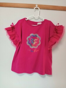 【美品】mezzo piano(メゾピアノ)チュッパチャプス コラボ Tシャツ 140