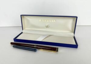 【STK4897】 WATERMAN ウォーターマン ペン先 18K 750 金 マーブルレッド ゴールド 万年筆 筆記用具 インク 箱付き