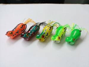 ポッパーフロッグ　5色セット　約5cm　約15g　新品未使用　ブラックバス　雷魚　ナマズなど