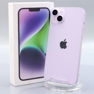 Apple iPhone14 Plus 128GB Purple A2885 3L277J/A バッテリ100% ■SIMフリー★Joshin3386【1円開始・送料無料】