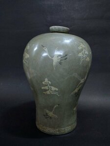 K111『観心・時代旧蔵』朝鮮古美術 古高麗 高麗磁 李朝 高麗青磁梅瓶