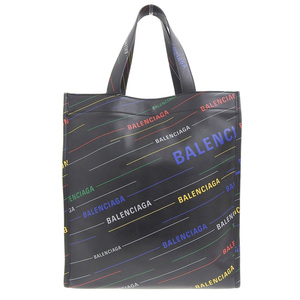 【本物保証】 希少 レア 超美品 バレンシアガ BALENCIAGA マーケットショッパー 552870 0XT0N 1080 トート ハンド バッグ レザー ブラック