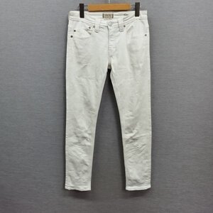 J346 YANUK ヤヌーク ホワイト ボーイズ スリム デニム パンツ 25 BOYS SLIM ストレッチ テーパード ロールアップ スタイル ジッパーフライ