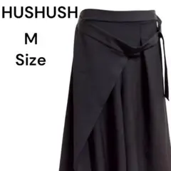 HUSHUSH ハッシュアッシュラップスカート Mサイズ 黒★a32★