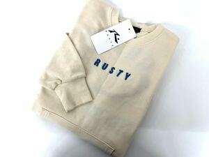 新品■RUSTY キッズ 女の子 トレーナー 150 YEL アイボリー系 ロング丈　　