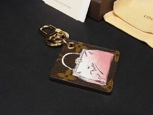 ■新品同様■ LOUIS VUITTON ルイヴィトン モノグラム キーホルダー キーリング チャーム ブラウン系×ピンク系 CB0069