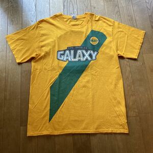 【90sビンテージ】アメリカ サッカー MLS ロサンゼルス・ギャラクシー 旧ロゴ 76ルブリカンツ 76オイル Tシャツ カンポス ララス Lサイズ