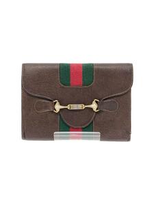 GUCCI◆3つ折り財布/レザー/ブラウン/無地/メンズ/old gucci