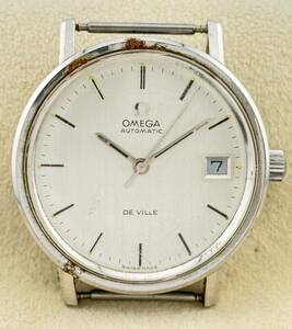 「オメガ　1円～」　「OMEGA」　デヴィル　デイト　シルバー　腕時計　AT　不動　メンズ　B93U03