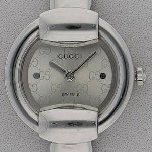 GUCCI グッチ 1400L ホワイトシェル 8P シルバーダイヤル SS クオーツ レディース 【122869】