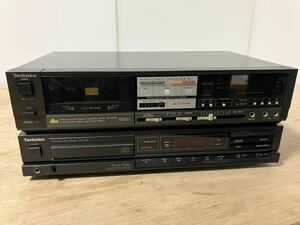 YA008 かんたんな動作確認済 Technics SL-P150 CDプレーヤー テクニクス RS-B57R カセットデッキ セット