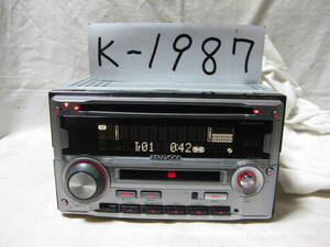 K-1987　KENWOOD　ケンウッド　DPX-055MDS　MDLP　AUX　2Dサイズ　CD&MDデッキ　故障品