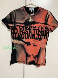 未使用タグ付★TOO FAST TO　LIVE オーブorb　ドットプリント★Tシャツ48サイズ★ヴィヴィアンマン　日本製ライカ★VivienneWestwood MAN