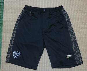 【美品】NIKE FCRB DRI-FIT PDK HALF PANT 黒 LEOPARD 豹柄 レオパード FC REAL BRISTOL F.C.R.B. ナイキ