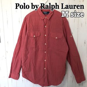 Polo by Ralph Lauren ポロバイラルフローレン 長袖シャツ 無地 ヴィンテージ ビンテージ 赤 レッド Mサイズ 古着 海外古着