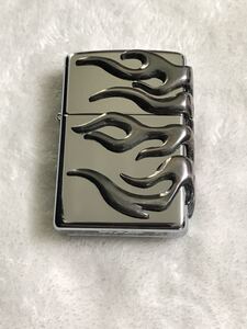 ZIPPO ジッポー ジッポ オイルライター　フレイム　炎　ファイヤー　メタル貼り　2007年製　未使用品